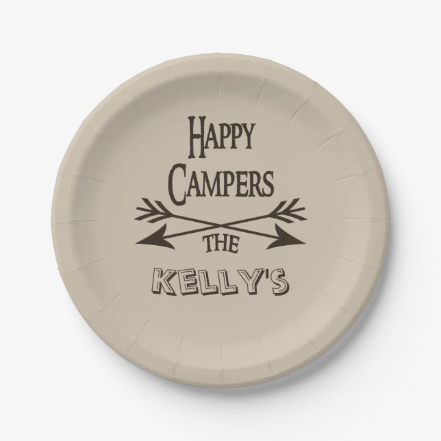 Happy Campers Personalized RV Paper Plates (Front)