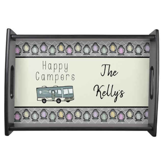 Happy Campers Personalized RV Serving Tray (Front)