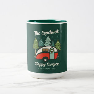 Happy Campers Personalized Two-Tone Coffee Mug