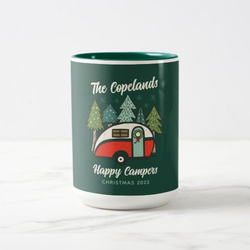 Happy Campers Personalized Two_Tone Coffee Mug