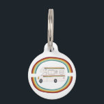 Happy Campers Rainbows Motorhome RVing Whimsical Pet ID Tag<br><div class="desc">Hey Happy Campers! Hit the road with this sweet pet ID tag with a vintage retro camper. Customize it by adding your own text to the back side. Check my shop for more! If you buy it, thank you! Be sure to share a pic on Instagram of it in action...</div>