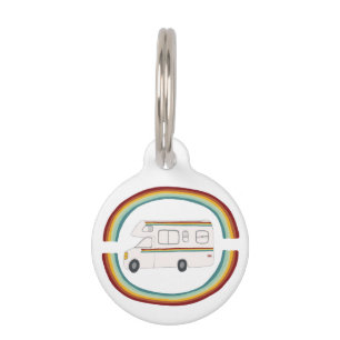 Happy Campers Rainbows Motorhome RVing Whimsical Pet ID Tag