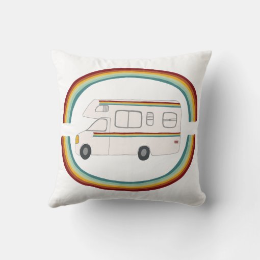Happy Campers Rainbows Whimsical Motorhome RVing Throw Pillow Zazzle