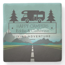 Happy Campers Retirement | RV Camping Travel Stone Coaster Happy Campers Retirement | RV Camping Travel Stone Coaster