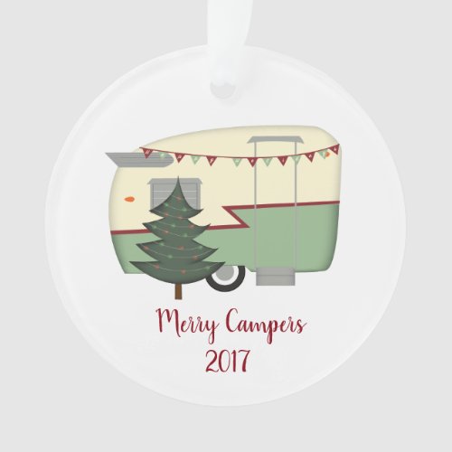 Happy Campers Retro Vintage Christmas Ornament