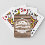 Happy Campers Rustic Wood Camping Playing Cards at Zazzle