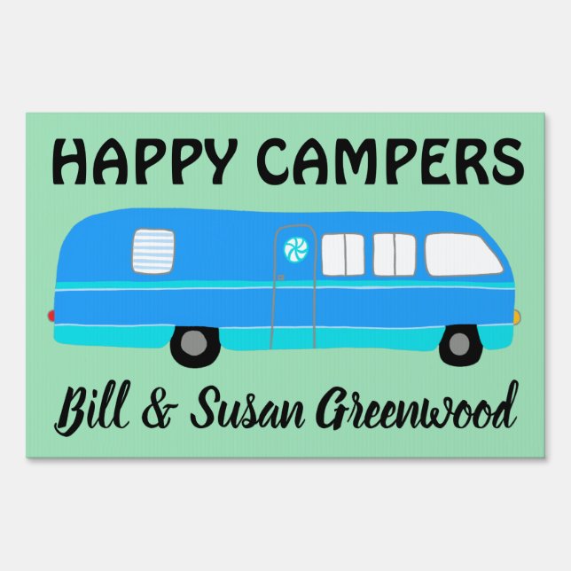 HAPPY CAMPERS RVing CUSTOM Campsite Name  Sign (Front)