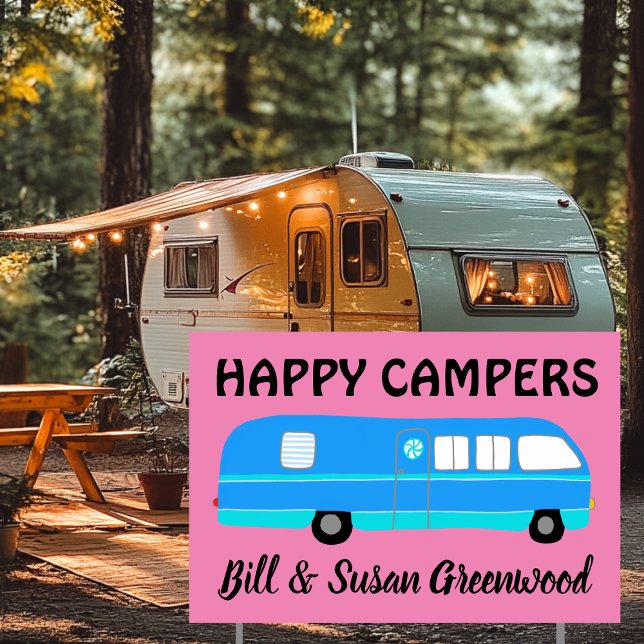 HAPPY CAMPERS RVing CUSTOM RV Campsite Name Sign (HAPPY CAMPERS RVing CUSTOM RV Campsite Name Sign VANLIFE
)