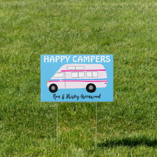 HAPPY CAMPERS RVing Cute CUSTOM Name Campsite Sign