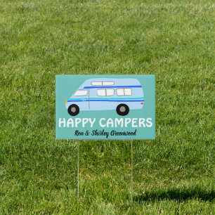 HAPPY CAMPERS RVing Cute CUSTOM Name Campsite Sign