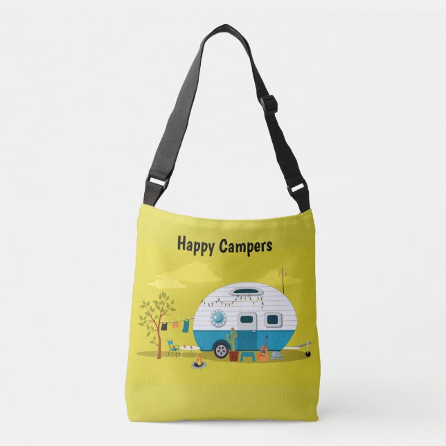 Happy Campers Trailer Crossbody Bag (Front)