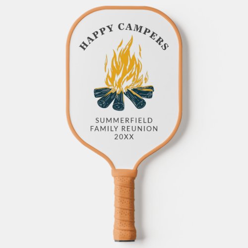 Happy Campers Vacation Family Camping Trip Custom Pickleball Paddle