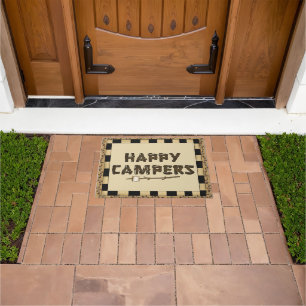 Happy Campers word art doormat