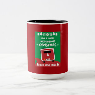 Happy Camping Motorhom Xmas Two-Tone Coffee Mug