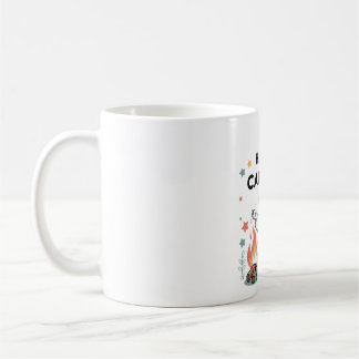 Happy Camping Raccoon, Cute Campfire Cartoon Coffee Mug
