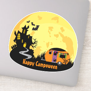 Happy Campoween haunted house trailer rv camper  Sticker