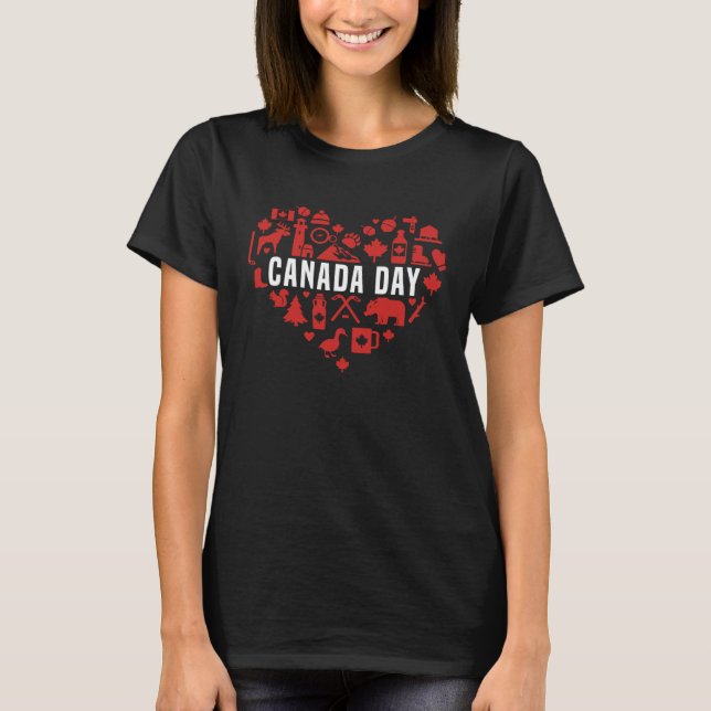 Happy Canada Day Canadian Canada Flag Maple Leaf   T-Shirt (Front)
