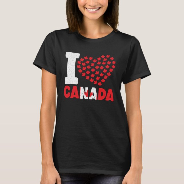 Happy Canada Day Canadian Canada Flag Maple Leaf   T-Shirt (Front)