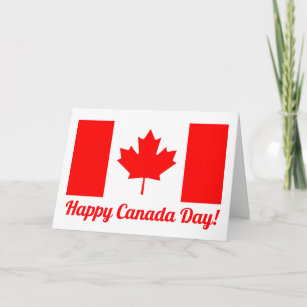 Happy Canada Day Canadian flag greeting card