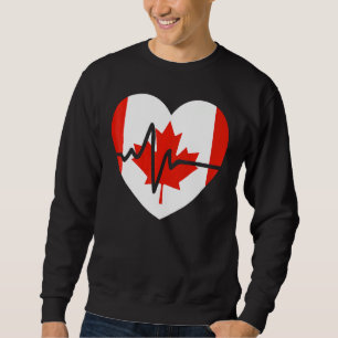 Happy Canada Day Canadian Heart Beat Rate Nurse Sweatshirt