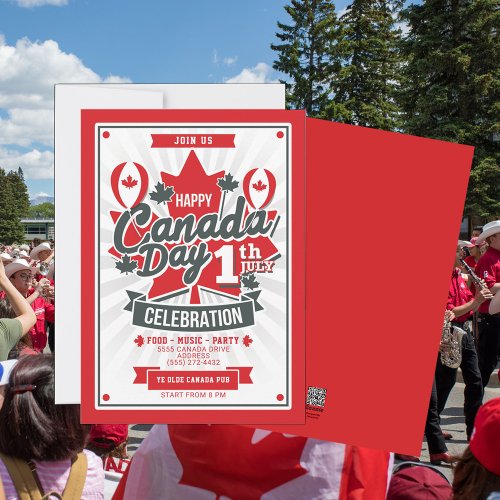Happy Canada Day Celebration BBQ Food Invitation