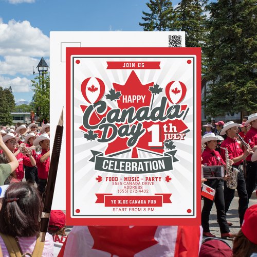 Happy Canada Day Celebration BBQ Party Holiday Postcard