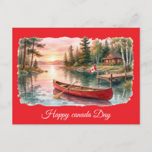 Happy Canada Day Cottage Country Greetings Postcard