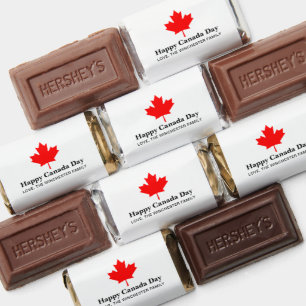 Happy Canada Day custom text with red maple leaf Hershey's Miniatures
