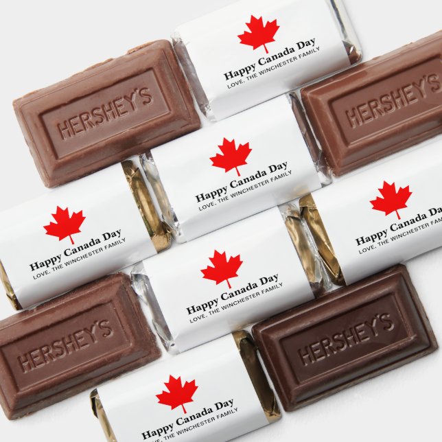 Happy Canada Day custom text with red maple leaf Hershey's Miniatures (Assorted)