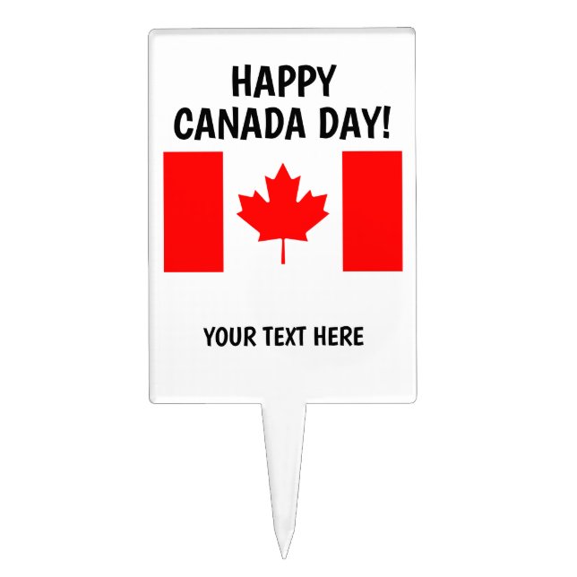 Happy Canada Day flag custom cake topper (Front)