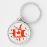 Happy Canada Day Flag Design Keychain at Zazzle
