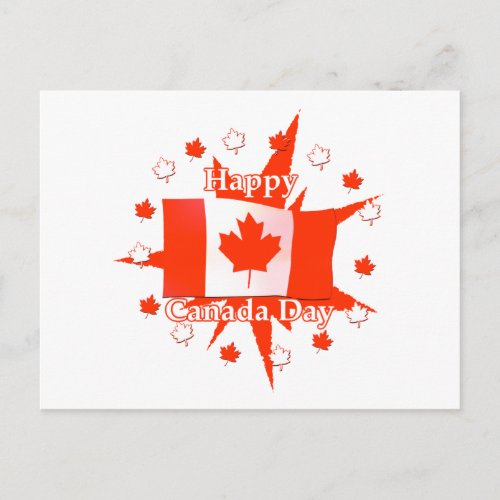 Happy Canada Day Flag Design Postcard