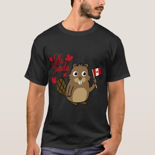 Happy Canada Day  Funny Canadian Groundhog Flag Gi T_Shirt
