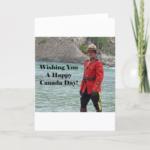 Happy Canada Day Funny Handsome Mountie Photo Card