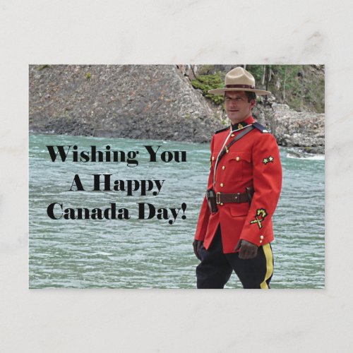 Happy Canada Day Funny Handsome Mountie Photo Postcard