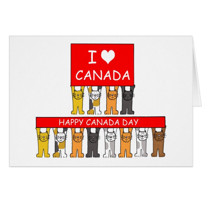 Happy Canada Day I Love Canada Cards (Front Horizontal)