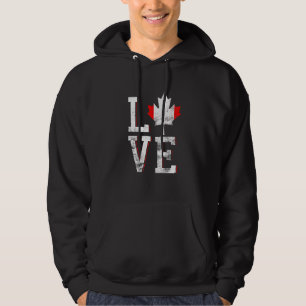 Happy Canada Day   I Love Canada Maple Leaf Flag Hoodie