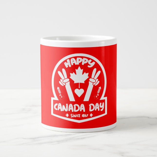 Happy Canada Day July 1    Giant Coffee Mug (Front)