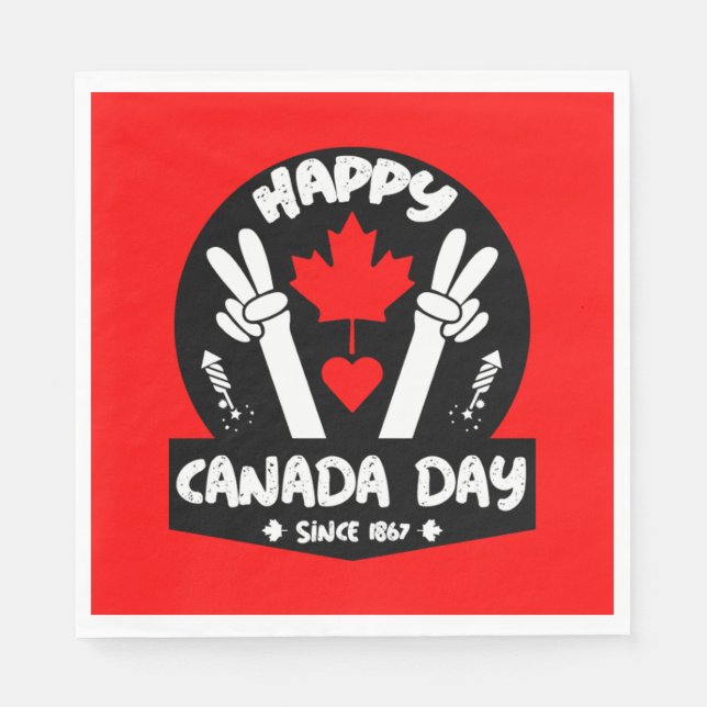 Happy Canada Day July 1    Napkins (Front)