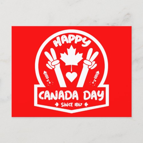 Happy Canada Day July 1     Postcard