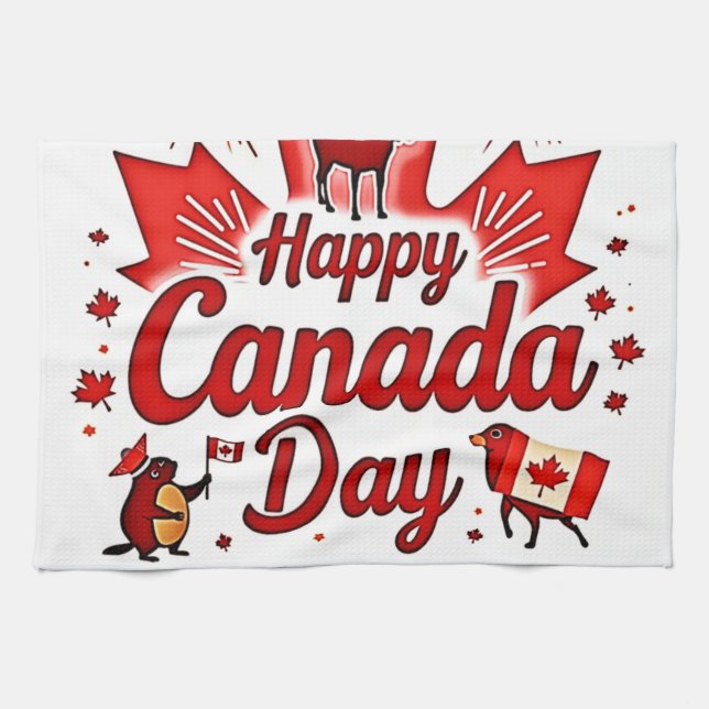 Happy Canada Day! Kitchen Towel (Horizontal)