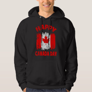 Happy Canada Day   Maple Leaf Canada Day Kids Todd Hoodie