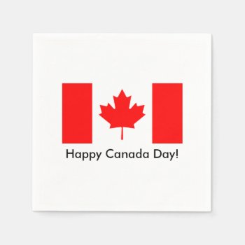 Happy Canada Day Napkins With Canadian Flag by iprint at Zazzle