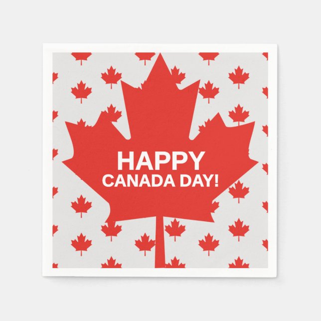 Happy Canada Day Paper Napkins (Front)