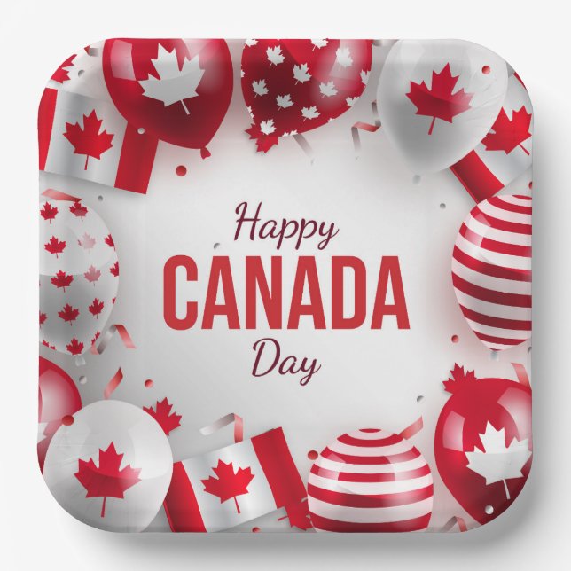 Happy Canada Day. Paper Plate (Front)