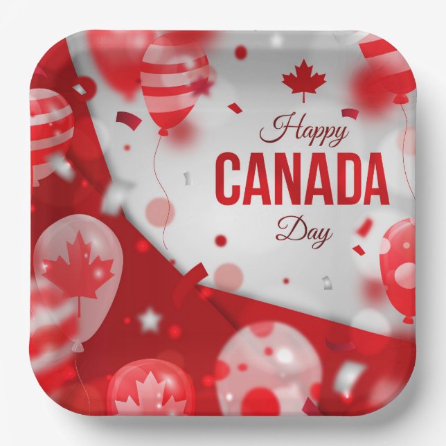 Happy Canada Day. Paper Plate (Front)