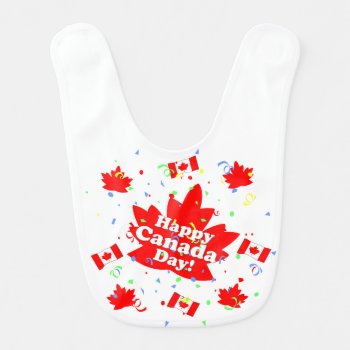 Happy Canada Day Party Baby Bib by canadianpeer at Zazzle