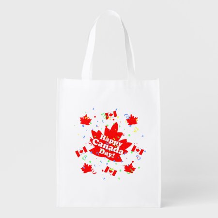 Happy Canada Day Party Grocery Bag
