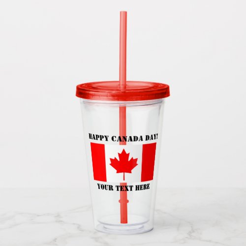 Happy Canada Day party supplies Canadian flag Acrylic Tumbler