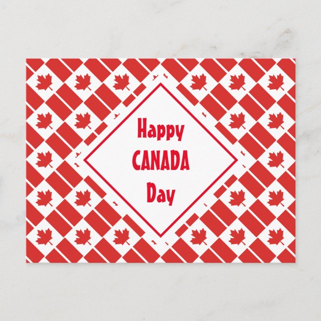 HAPPY CANADA DAY Patriotic 1st July Canadian Postcard (Front)